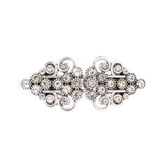 Vestsluiting zilver met strass steentjes haak en oog 58x26mm Vestsluiting VSL - LUXE - STRAS - 1