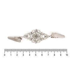 Vestsluiting zilver ruit met klemmetjes 92x24mm Vestsluiting VSL00004