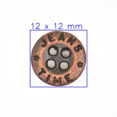 Vintage Metalen Jeansknoop 'JEANS TIME' Ø 12 mm Knopen KNP00138
