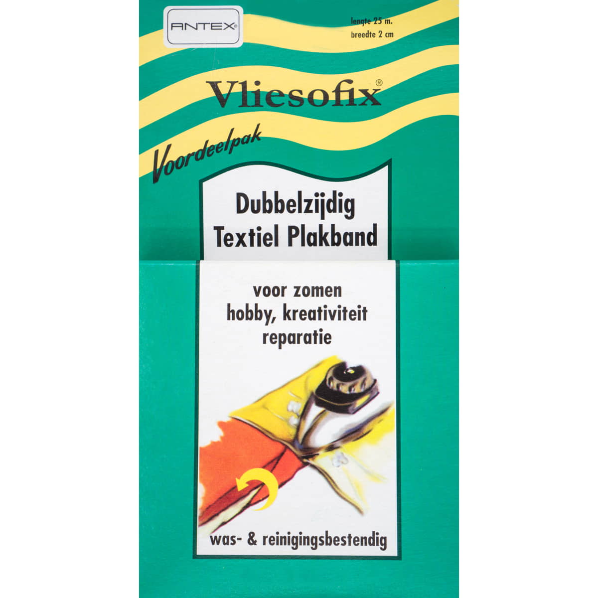 Vliesofix dubbelzijdig textiel strijkband voor gordijnen 2cm - 25 meter Zoomband VLIESOFIX - 2CM - 25M 8714715100321
