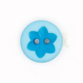 Vrolijke Blauwe Bloemknoop - 14x15 mm Knopen KNP00097