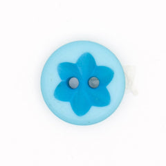 Vrolijke Blauwe Bloemknoop - 14x15 mm Knopen KNP00097