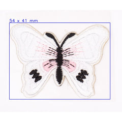 Wit en Roze Vlinder Strijkapplicatie Applicatie HKM37829 - 1