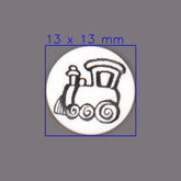 Witte Knoop met Locomotief Design Knopen KNP00006