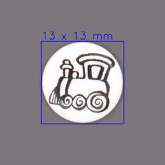 Witte Knoop met Locomotief Design Knopen KNP00006