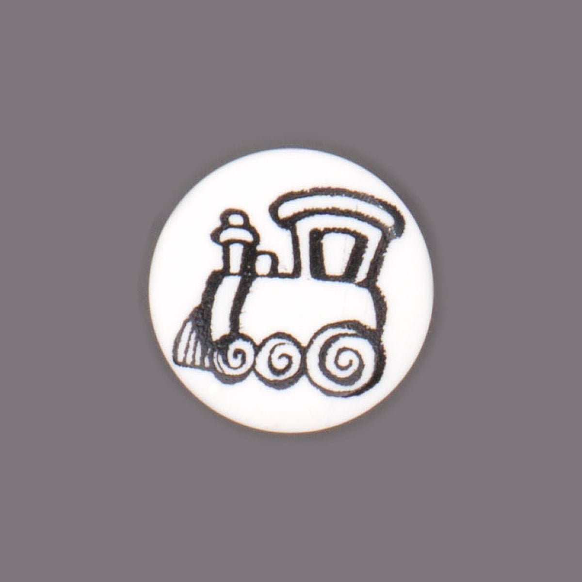 Witte Knoop met Locomotief Design Knopen KNP00006