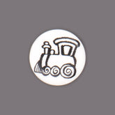 Witte Knoop met Locomotief Design Knopen KNP00006