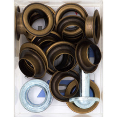 Zeilringen brons 14mm 10 stuks met stempel gereedschap Zeilringen - Nestelringen ZEILRING - FK - 14 - BRONS