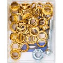 Nestels goud 8mm 24 stuks met stempel gereedschap Zeilringen - Nestelringen ZEILRING - FK - 8 - GOUD