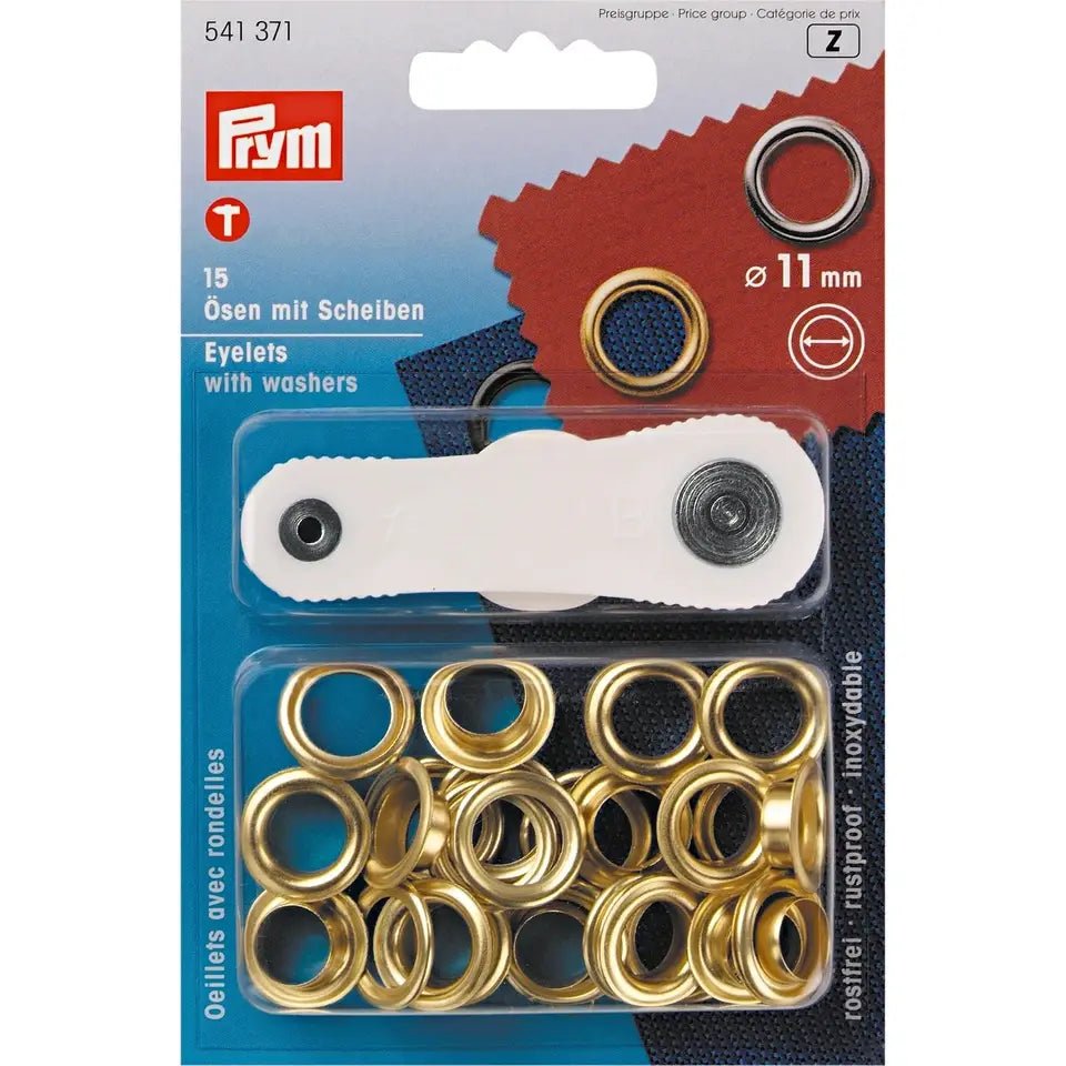 Zeilringen set Prym messing 11mm 541371 Zeilringen - Nestelringen PRM541371 4002275413710