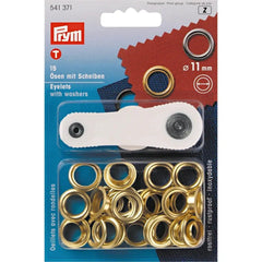 Zeilringen set Prym messing 11mm 541371 Zeilringen - Nestelringen PRM541371 4002275413710