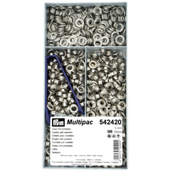 Prym Multipac 542420 nestelringen zilver 5mm 500 stuks Zeilringen - Nestelringen PRYM - MULTIPAC - 542420 4002275424204
