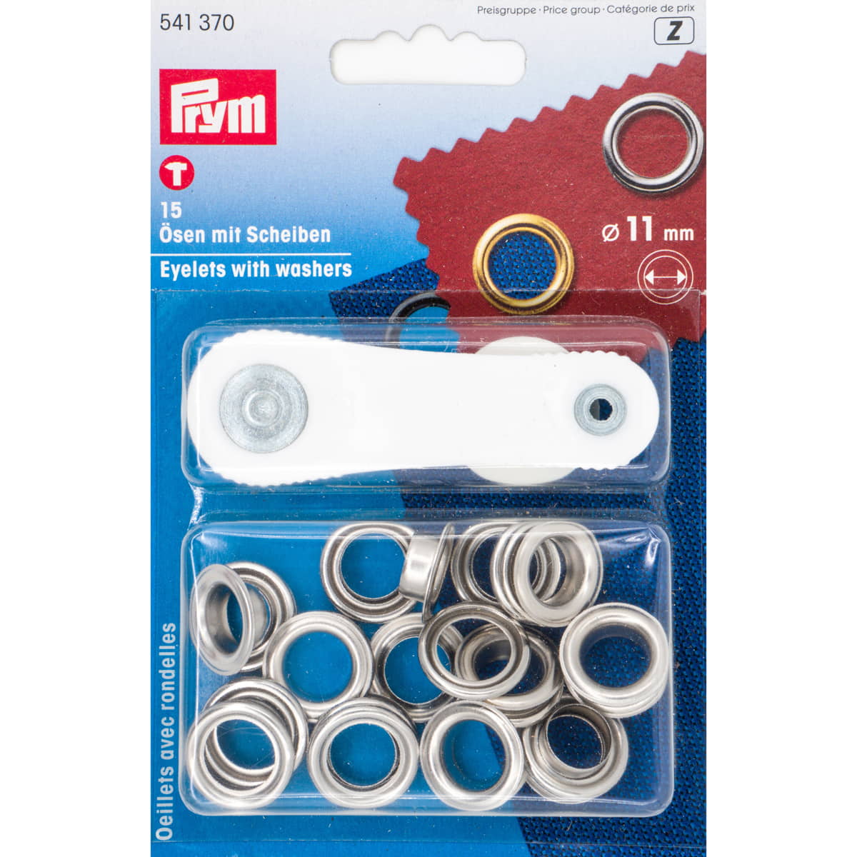 Zeilringen set Prym zilver 11mm 541370 Zeilringen - Nestelringen PRYM - 541370 4002275413703