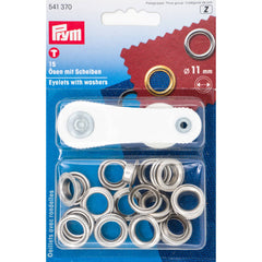 Zeilringen set Prym zilver 11mm 541370 Zeilringen - Nestelringen PRYM - 541370 4002275413703