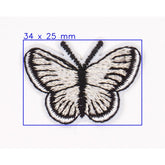 Zwart - Witte Vlinder Strijkapplicatie Applicatie HKM30563 - 1SB