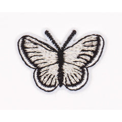 Zwart - Witte Vlinder Strijkapplicatie Applicatie HKM30563 - 1SB