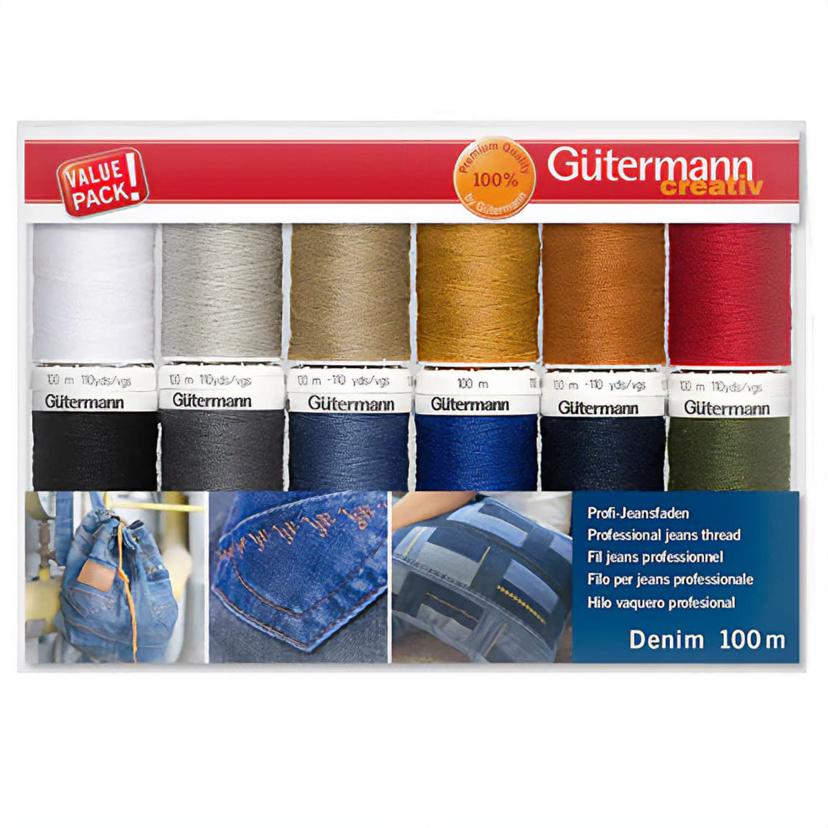 Gütermann naaigaren set Denim Jeans | 12 x 100m | 731143