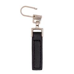 Ritstrekker zilver met zwart leer