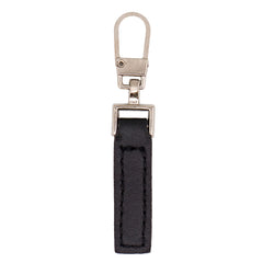 Ritstrekker zilver met zwart leer