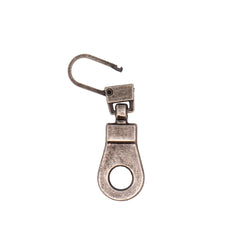 Zipper puller metal silver