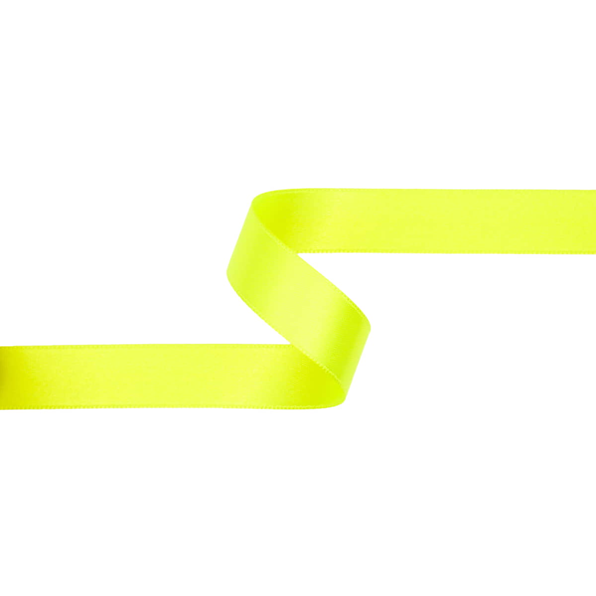 Satijnlint 15 mm | Neon Geel | 3 meter | Glow Effect