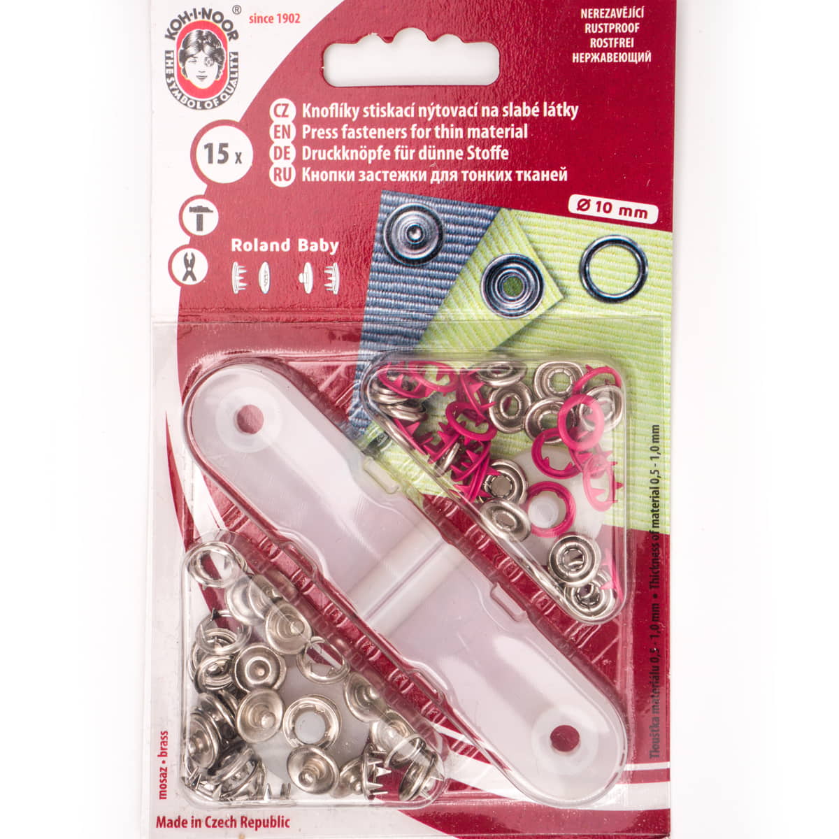 Drukknopen set | 10 mm | Baby - Ring | roze | 15 stuks Drukknopen KIN-10-BABY-ROZE-1910 8590265077876