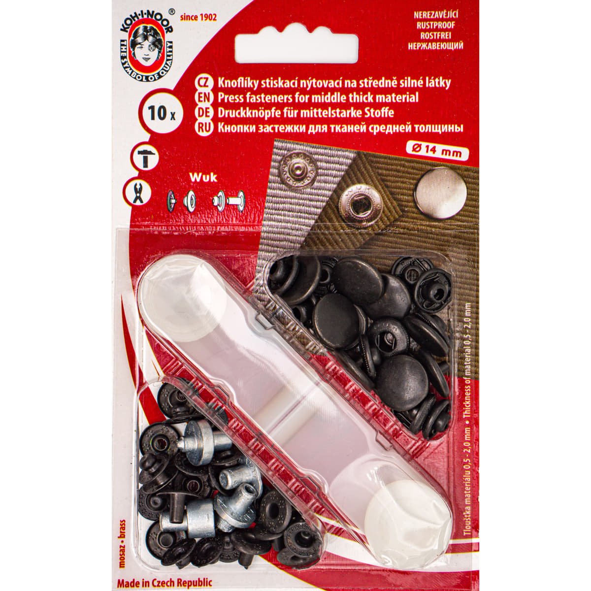 Drukknopen set | 14 mm | Wuk Anorak | zwart metaal | 10 stuks Drukknopen KIN - 14 - WUK - BLACK - NICKEL