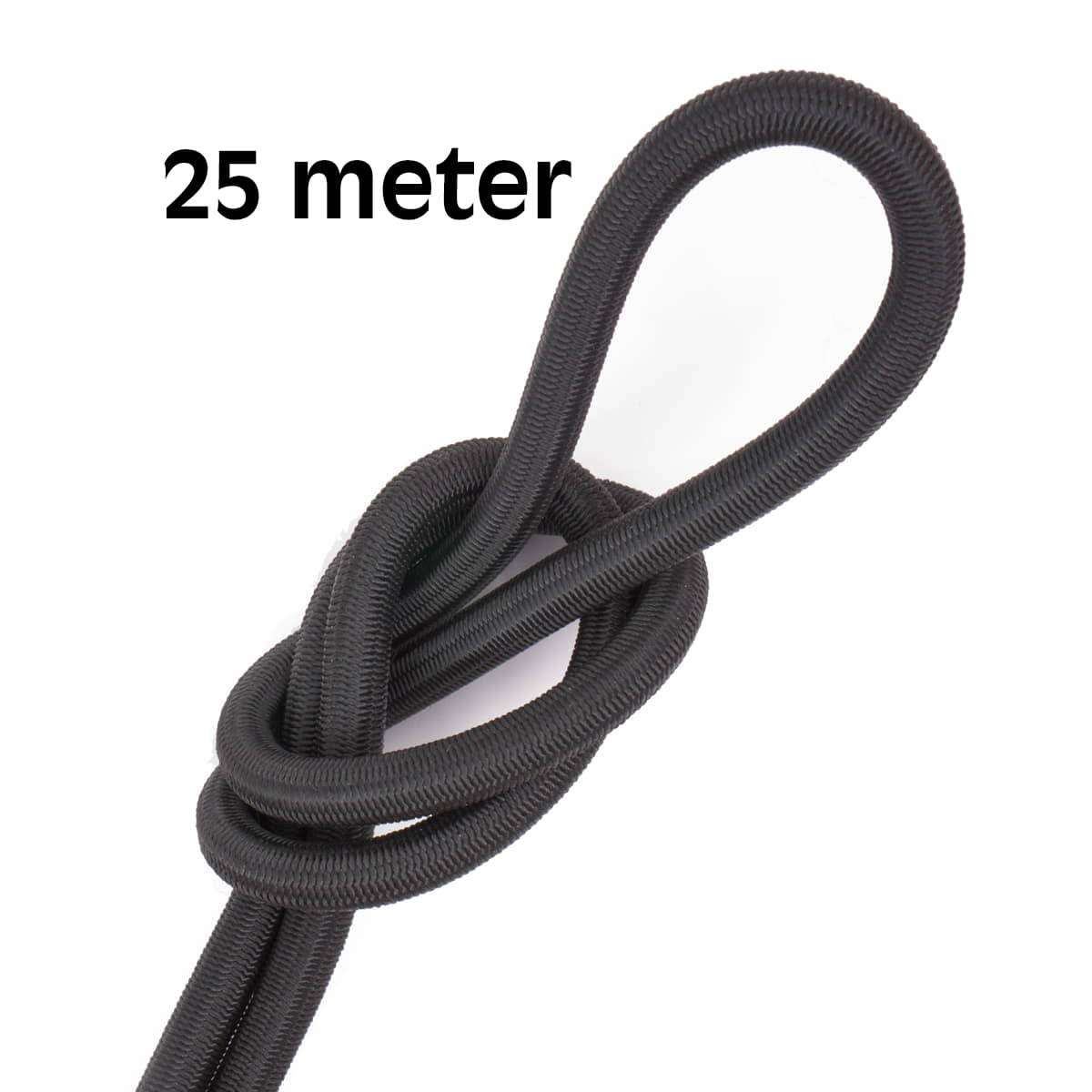 Elastisch koord 6 mm zwart - aanbeiding 25 meter elastisch koord EK - 6MM - ZWART - 25M