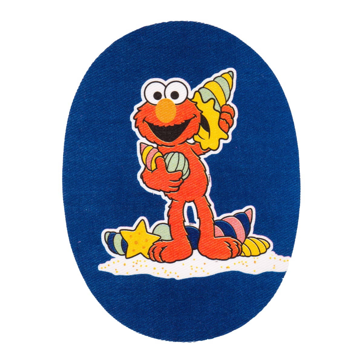 Elmo met schelpen | Sesamstraat Applicatie | 108 x 80 mm Applicatie SESAMSTRAAT - ELMO - SCHELPEN