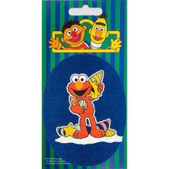 Elmo met schelpen | Sesamstraat Applicatie | 108 x 80 mm Applicatie SESAMSTRAAT - ELMO - SCHELPEN