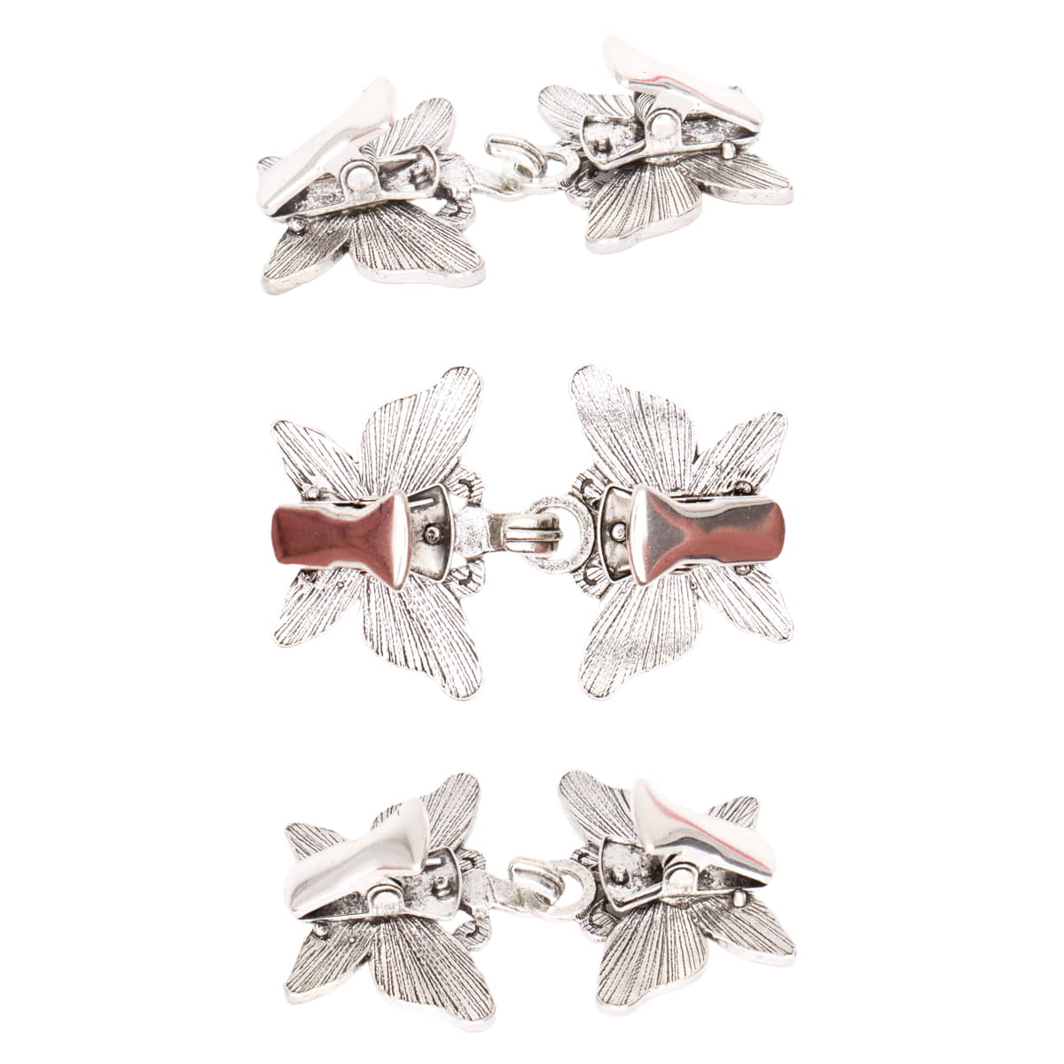 Exclusieve set van 4 vlinder vestsluitingen - Icarus & Aurelia collectie Vestsluiting VLINDER-SET-BRONS-ZILVER