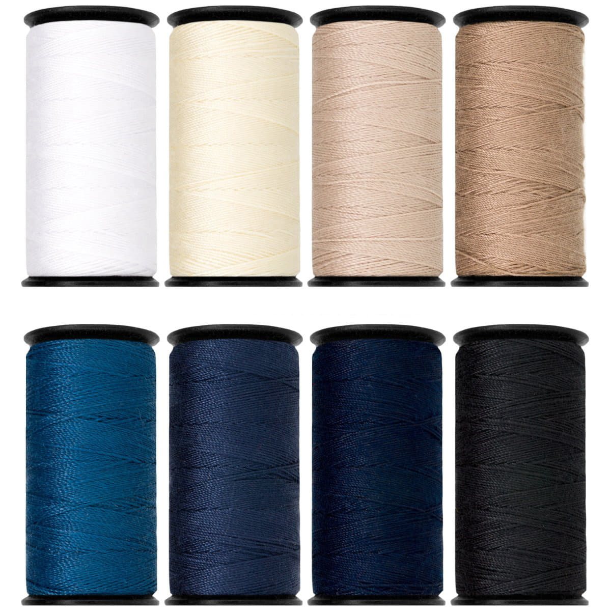Goldmann garen extra sterk set | beige - blauw | 8x 100 meter naaigaren set GOLDMANN - STERK - SET - BEIGE.BLAUW