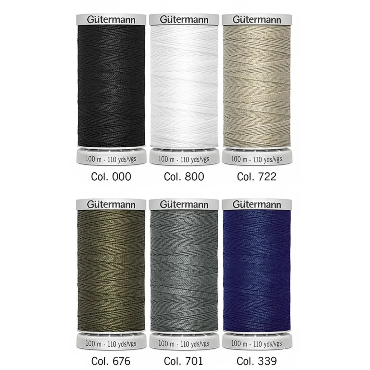 Gutermann Super Sterk Naaigaren Set | 6 Spoelen | 100m | Diverse Kleuren