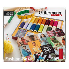Gütermann Fashion Box met 20x 100m naaigaren | naalden | spelden | meetlint naaigaren set GUTERMANN - SET - FASHION - 20X100M - 799785 4008075163187