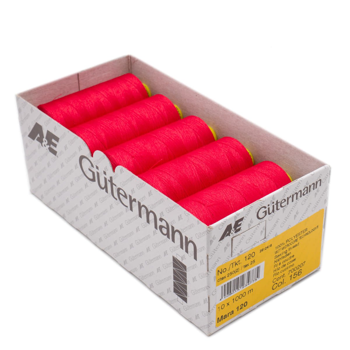 Gütermann Mara 120 1000m naaigaren | atelier box 10 stuks Naaigaren MARA - BOX - 1000M - 156 4008015234775 156 rood