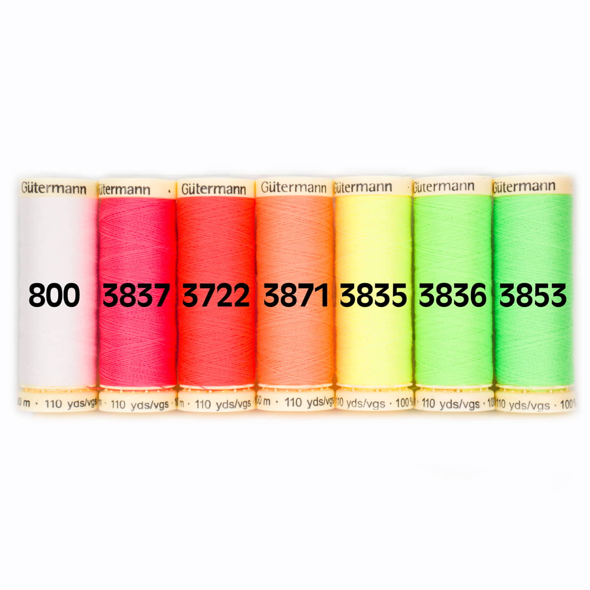 Gütermann Neon set - 7 x100 meter naaigaren set GM - NEON - 7X100 - 731148 4029394359552