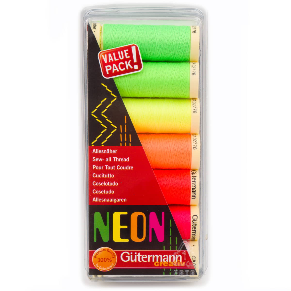 Gütermann Neon set - 7 x100 meter naaigaren set GM - NEON - 7X100 - 731148 4029394359552