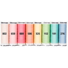 Gutermann pastel set | 8x 200 meter naaigaren naaigaren set GM - WIT - PASTEL - 8X - 200 - SET