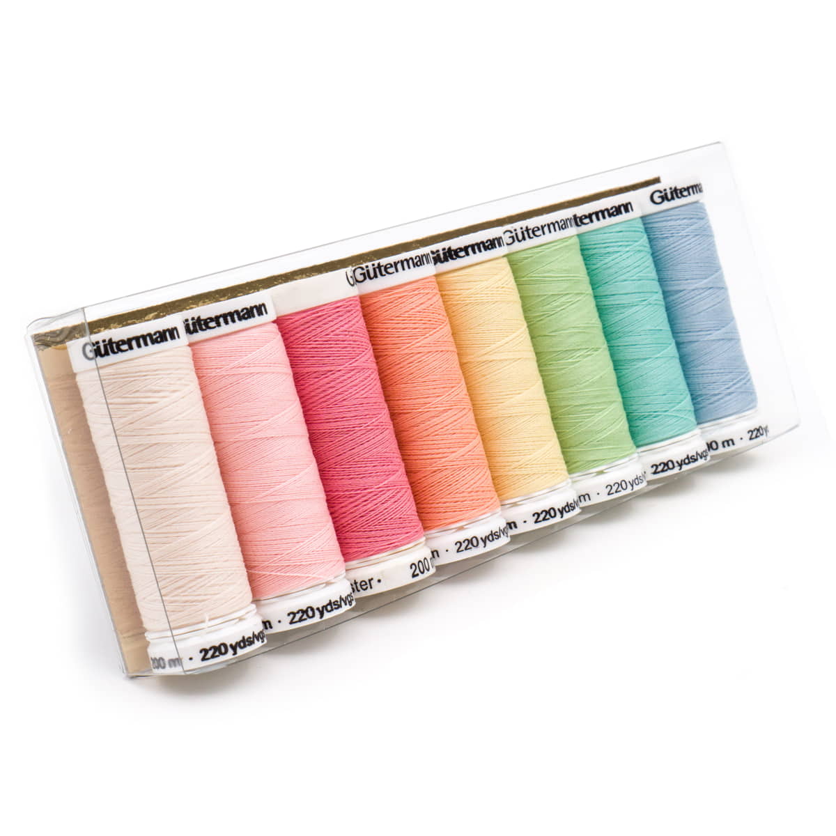 Gutermann pastel set | 8x 200 meter naaigaren naaigaren set GM - WIT - PASTEL - 8X - 200 - SET