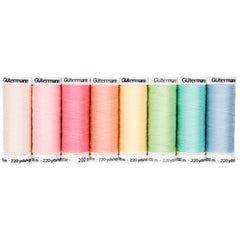 Gutermann pastel set | 8x 200 meter naaigaren naaigaren set GM - WIT - PASTEL - 8X - 200 - SET