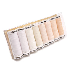 Gutermann wit - crème set | 8x 200 meter naaigaren set GM - WIT - CREME - 8X - 200 - SET