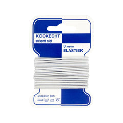 Hoedenelastiek rond 1.5 mm - 3 meter | wit HOEDENELASTIEK - 1.5MM - 3M - WIT