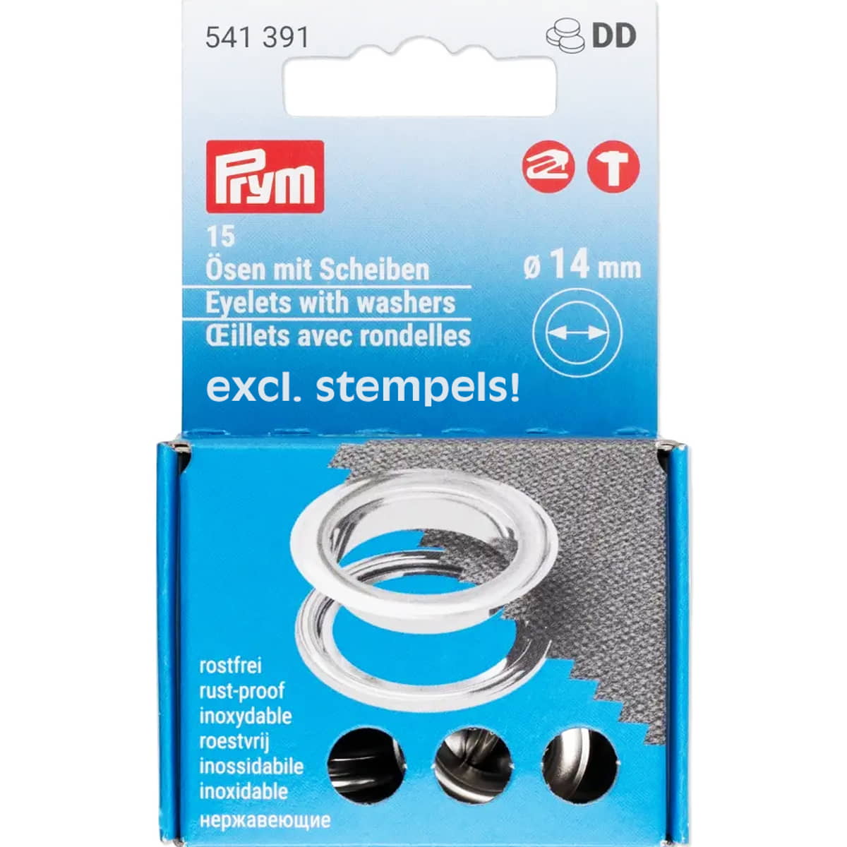 Ogen met ringen | 14 mm | zilver | Prym 541391 Zeilringen - Nestelringen PRYM541391 4002275413918