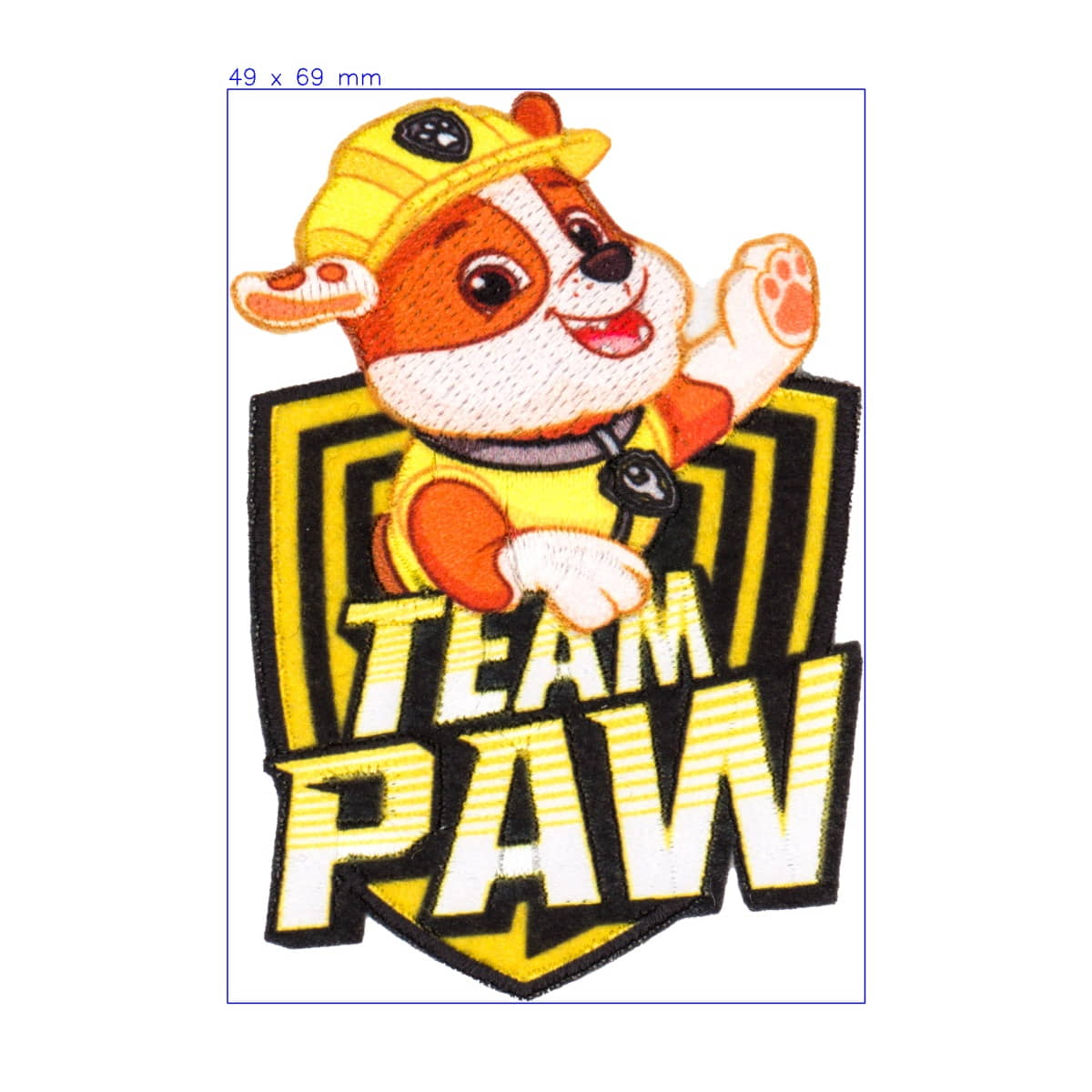 Paw Patrol applicatie | Rubble | 49 x 69 mm Applicatie PAW - PATROL - RUBBLE 4057058166055