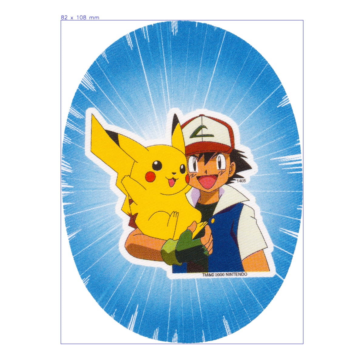 Pokémon Ash en Pikachu Applicatie | 108 x 82 mm Applicatie POKEMON - PIKA - ASH