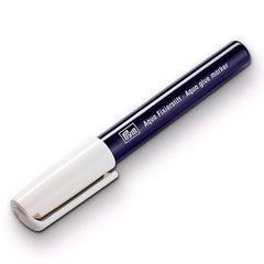 Prym Aqua Lijmstift met donkerblauwe behuizing en witte dop, liggend op een witte ondergrond, SKU 987185. | PRYM-987185