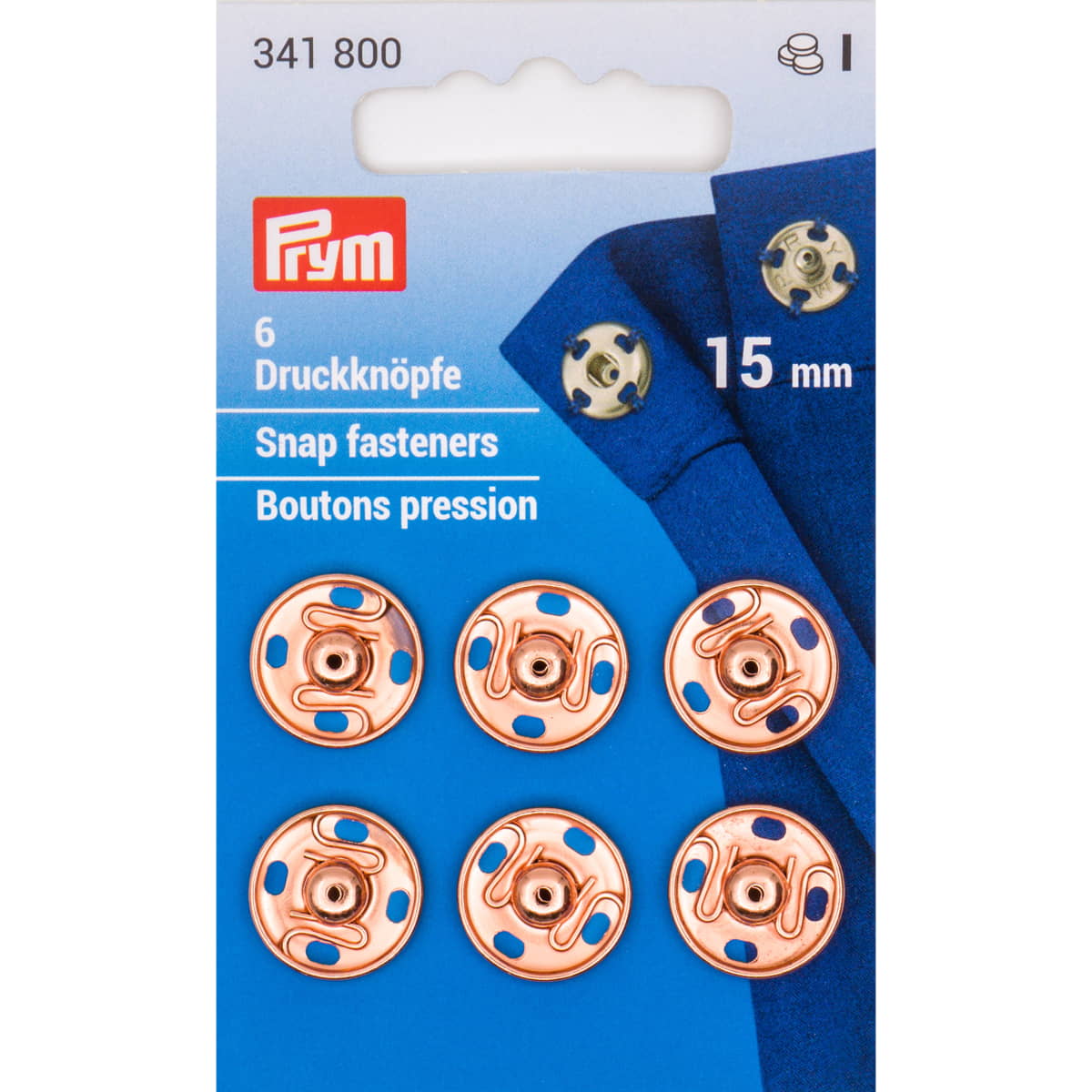 Prym drukknopen rosé goud | 15 mm | 6 stuks Drukknopen PRYM - 341800 4002273418007