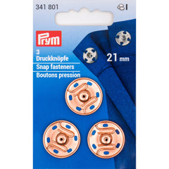 Prym drukknopen rosé goud | 21 mm | 3 stuks Drukknopen PRYM - 341801 4002273418014