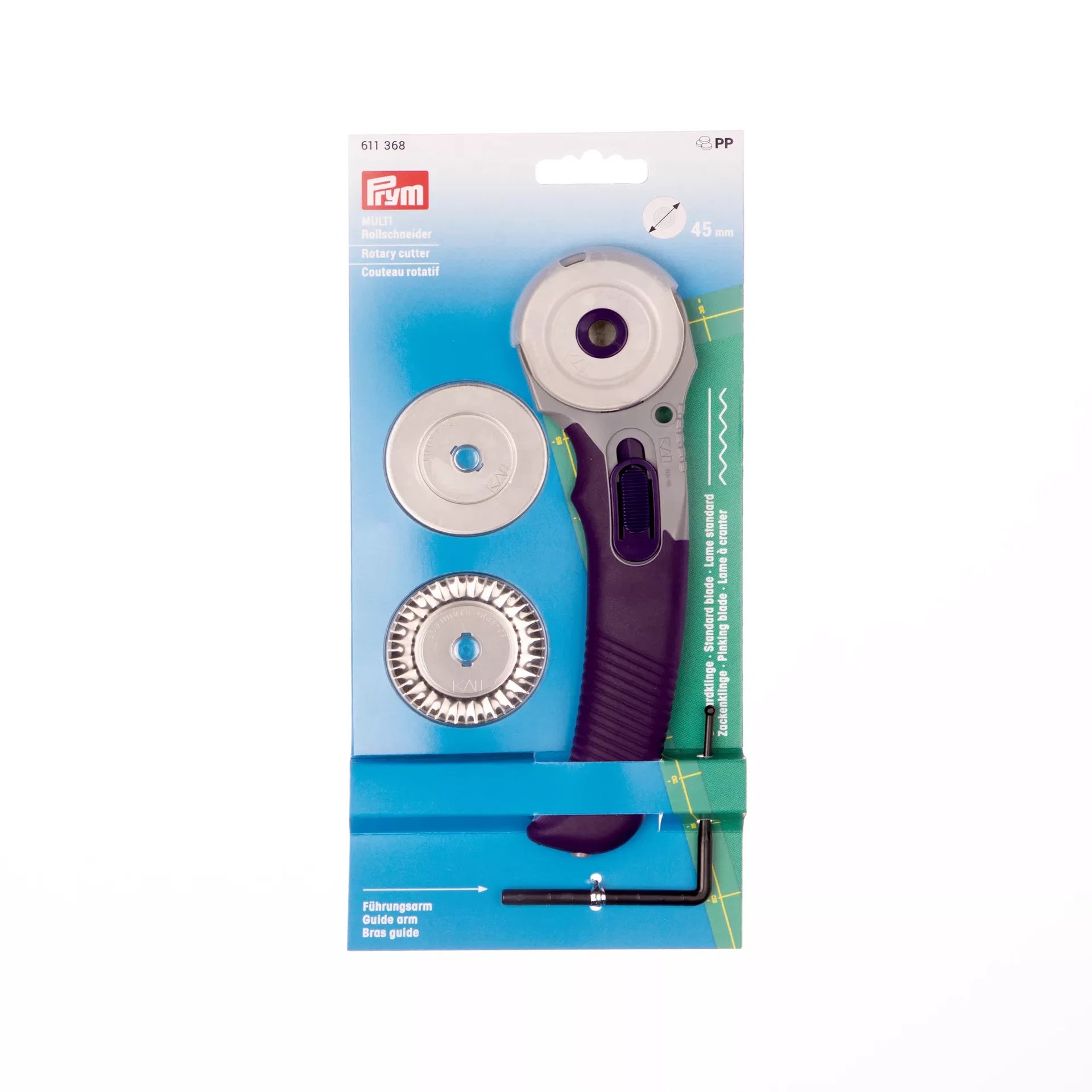 Prym Originals roterende snijder 45mm in verpakking, inclusief extra messen en geleider, SKU PRYM-611368 | PRYM-611368 | 4002276113688