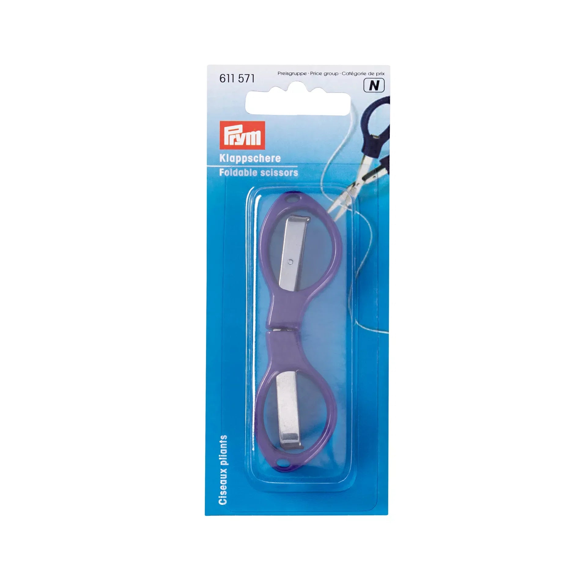 Prym vouwbare schaar in verpakking met productinformatie | PRYM-611571 | 4002276115712